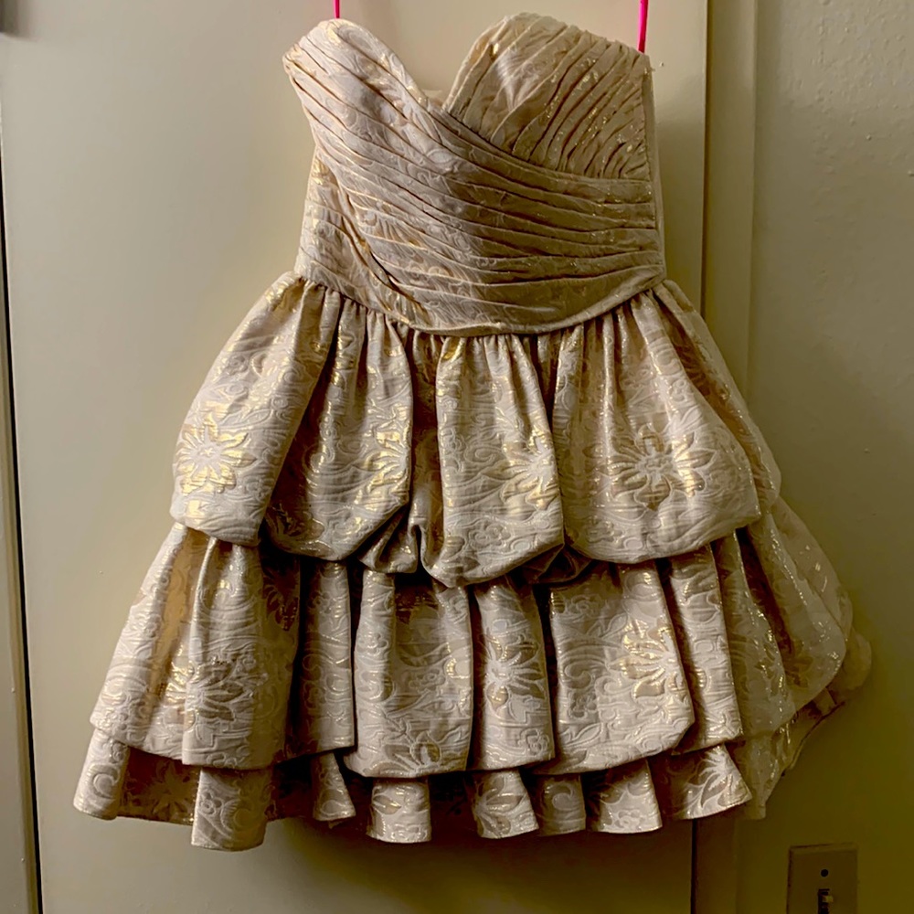 Gold/ Cream Betsey Johnson Holiday Dress